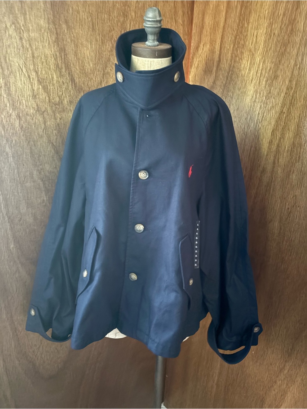 NEW POLO RALPH LAUREN SZ XL Navy Blue Cotton Twill Jacket Short Trench - Picture 2 of 11